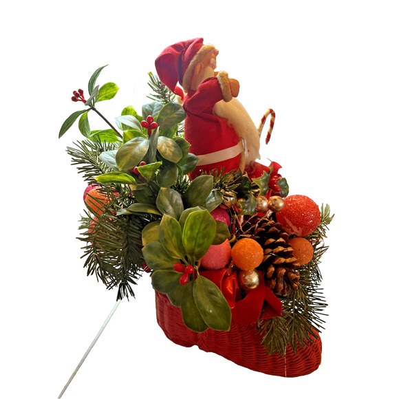 Vintage Fugly Santa in Shoe Christmas Centerpiece Mid Century - Picture 3 of 7